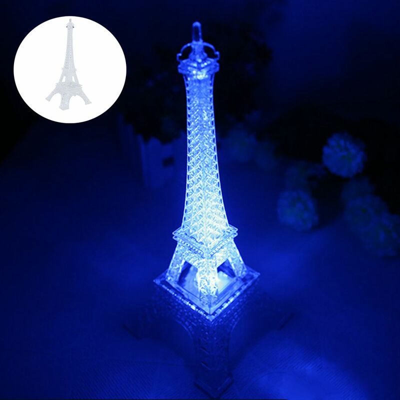 باريس أزياء نمط الطاقة المتنقلة أضواء ملونة ، ضوء برج صديق للبيئة ، زخرفة سطح المكتب ، برج ايفل