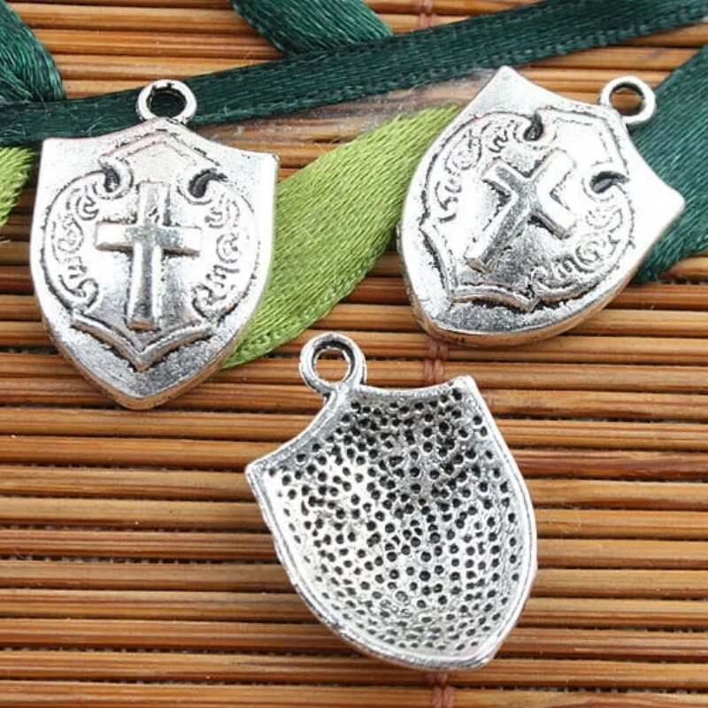 سحر معدن التبت نمط الصليب لصنع المجوهرات اللون الفضي ، 21*14 ، 30 ، EF0106