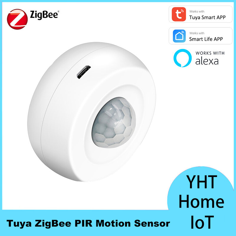 Tuya Smart ZigBee 3.0 Pir مستشعر حركة بالأشعة تحت الحمراء مستشعر حركة الإنسان بطارية USB تعمل بالطاقة مع بوابة زيجبي أليكسا