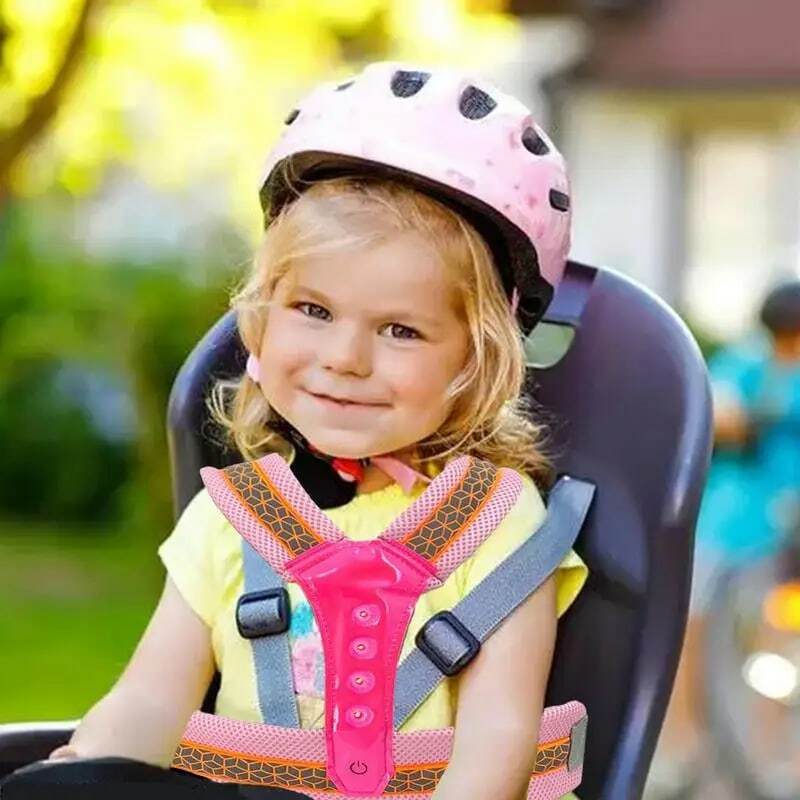 الطفل دراجة نارية سلامة تسخير دراجة نارية حزام الأمان قابل للتعديل تنفس حزام الكتف مع تصميم عاكس و LED
