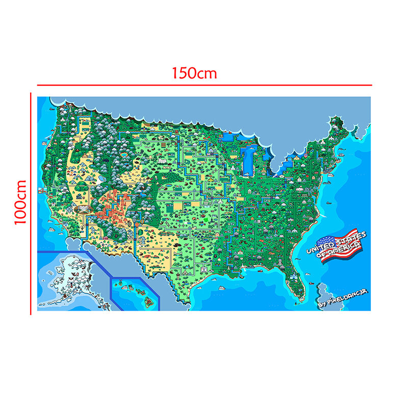 150*100 سنتيمتر خريطة الولايات المتحدة الأمريكية خريطة غير المنسوجة حائط لوح رسم ملصقات الفن مكتب ديكور المنزل اللوازم المدرسية