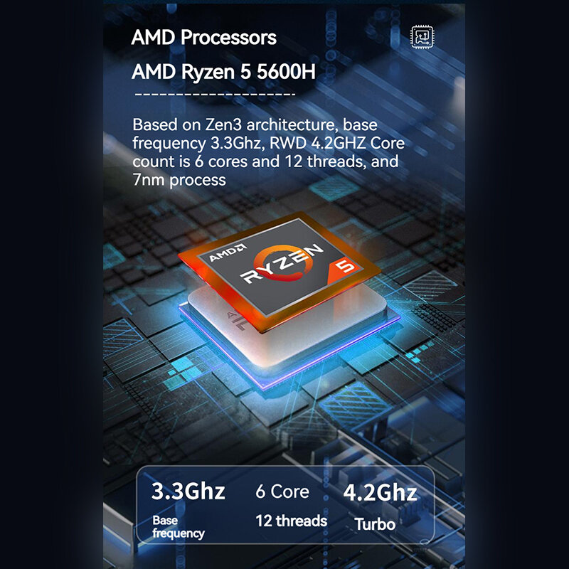 جهاز كمبيوتر مصغر طراز FIREBAT MN56 للألعاب طراز AMD Ryzen 5 5600H DDR4 Nvme SSD ويندوز 11 MiniPC WIFI6 BT5.2 لألعاب الكمبيوتر المكتبي