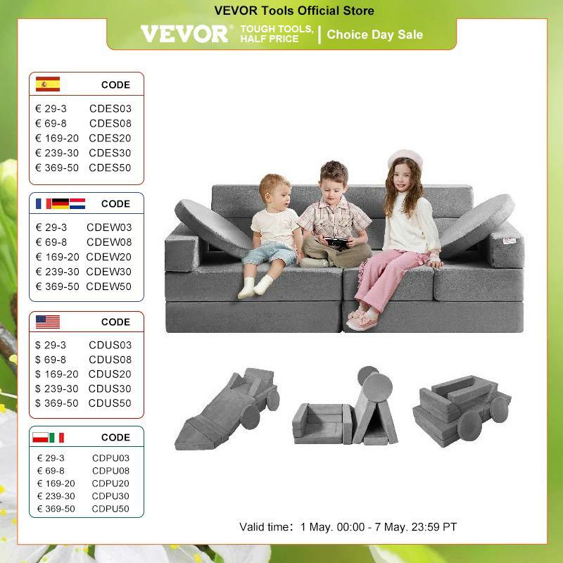أريكة VEVOR-Foam للأطفال ، أريكة لعب ، عالية الكثافة ، إسفنجة 25D ، لعب إبداعي ، نوم ، أثاث طفل صغير