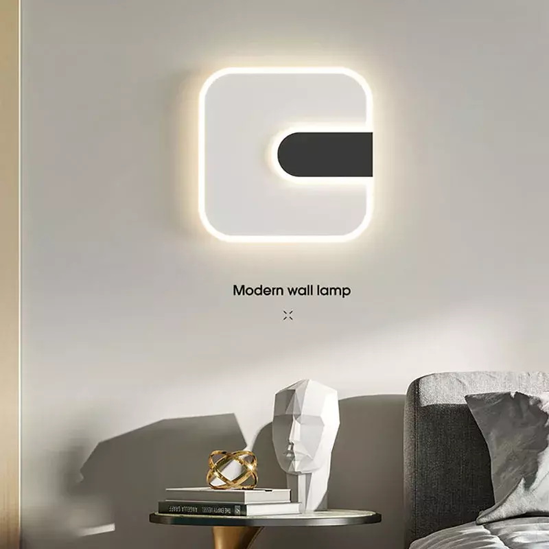 مصباح حائط LED حديث لغرفة المعيشة ، خلفية التلفزيون ، درج ، غرفة نوم ، جانب السرير ، شمعدان داخلي ، تركيبات إضاءة ، تركيبات ، مربع ، دائري ، مربع