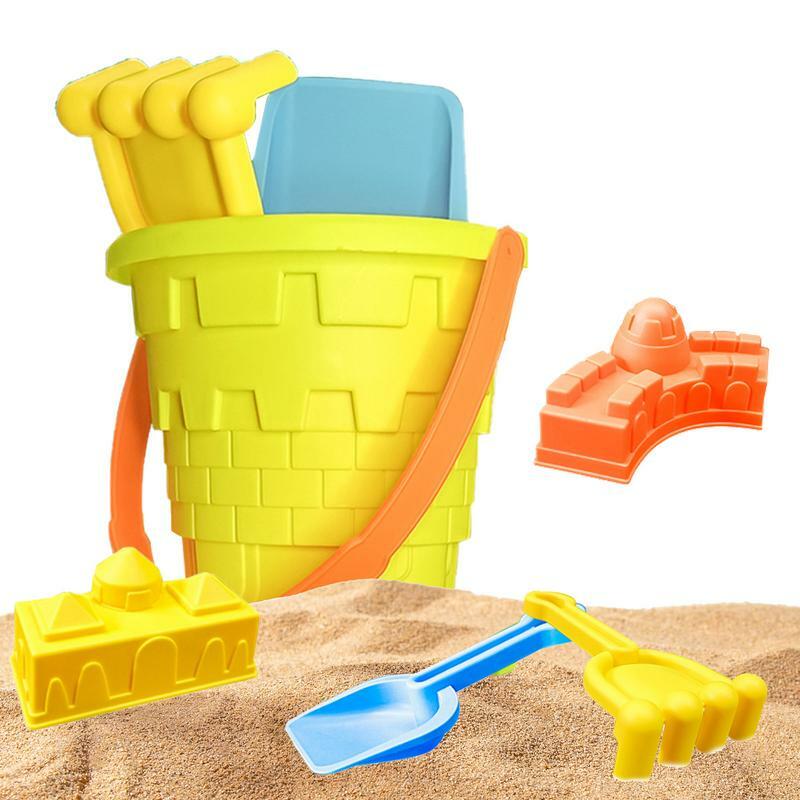 مجموعة من ألعاب الشاطئ للأطفال ، مجموعة من 5 أجزاء ، دلو بلاستيكي ، مجارف ، لعب مائي ، هدايا أعياد الميلاد