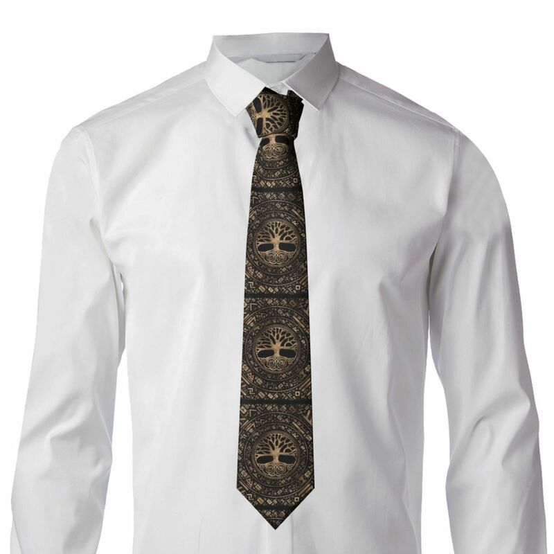 ربطة عنق رسمية للرجال ، شجرة الحياة ، Yggdrasil ، نمط رونيك ، حرير مخصص ، رمز نورس فايكنغ ، ربطة عنق للمكتب