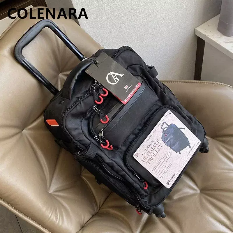 COLENARA-حقيبة قماش أكسفورد للرجال ، حافظة ترولي متعددة الوظائف مع عجلات ، صندوق أمتعة لحمل الأمتعة ، 20"
