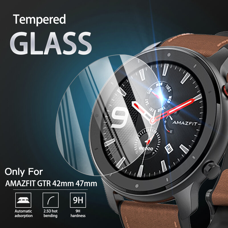 9H قسط الزجاج المقسى ل AMAZFIT GTR 42 مللي متر 47 مللي متر Smartwatch حامي الشاشة فيلم اكسسوارات ل AMAZFIT GTR ساعة