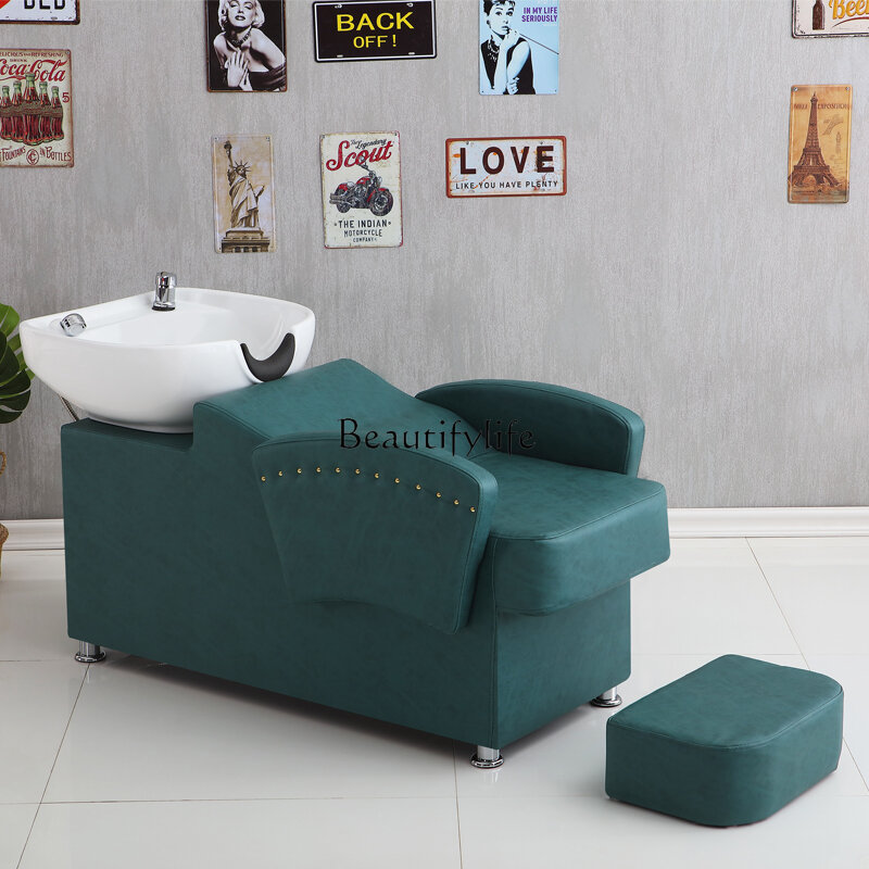 كرسي مخصص لصالون الشعر بالشامبو ، سرير شطف عالي الجودة ، بسيط