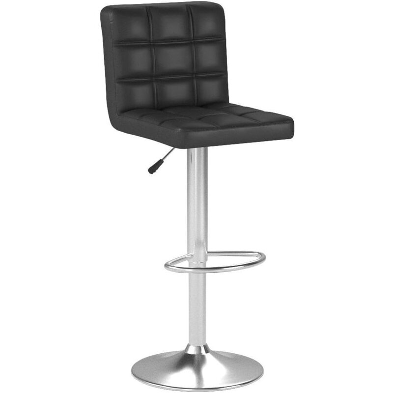 كرسي بار عصري من جلد البولي يوريثان ، كراسي بارستول قابلة للتعديل ، ارتفاع الطاولة ، كراسي دوارة ، مجموعة من 2