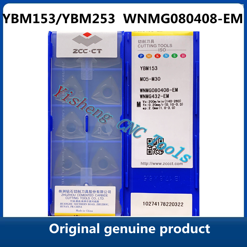Original ZCC CT YBM253 WNMG080408-EM YBM153 WNMG Carbide Inserts CNC Turning Tool Lathe Cutter Tools Free Shipping