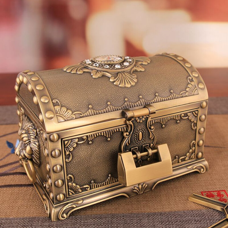 الصينية نمط مجوهرات صندوق تخزين صندوق مع قفل و درج مكافحة الأكسدة غرامة مجوهرات أقراط الزفاف و هدية عيد