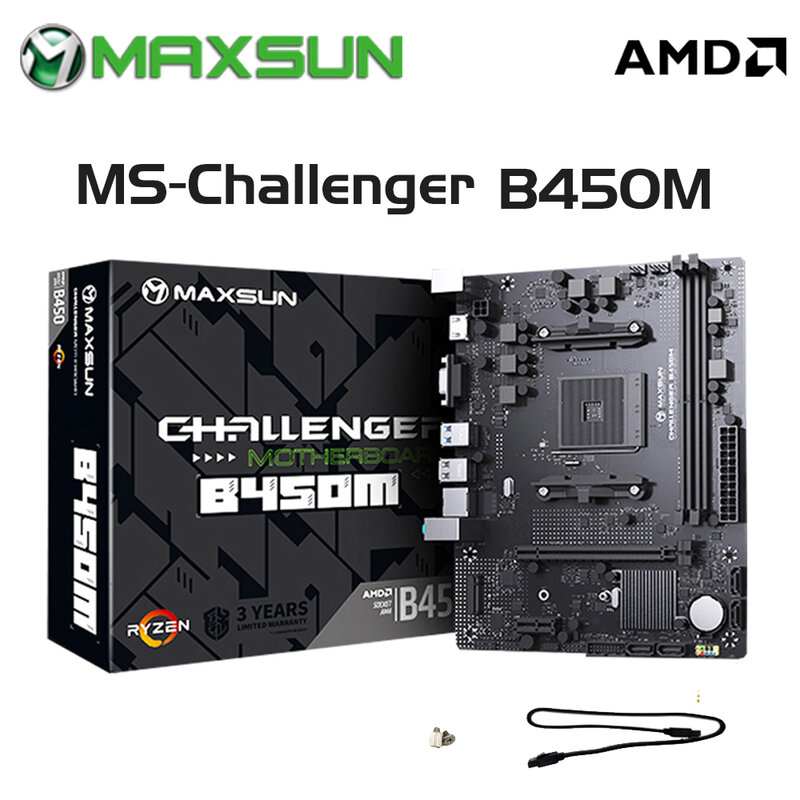 MAXSUN اللوحة الأم AMD B450M ثنائية القناة ذاكرة DDR4 AM4 APU اللوحة الرئيسية M.2 vme (تدعم Ryzen enny y y G CPU)