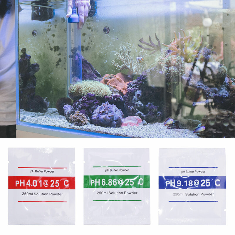 مقياس درجة الحموضة معايرة مسحوق تعبئتها بشكل فردي PH معايرة مسحوق مجموعة PH مسحوق لأحواض السمك مياه الشرب