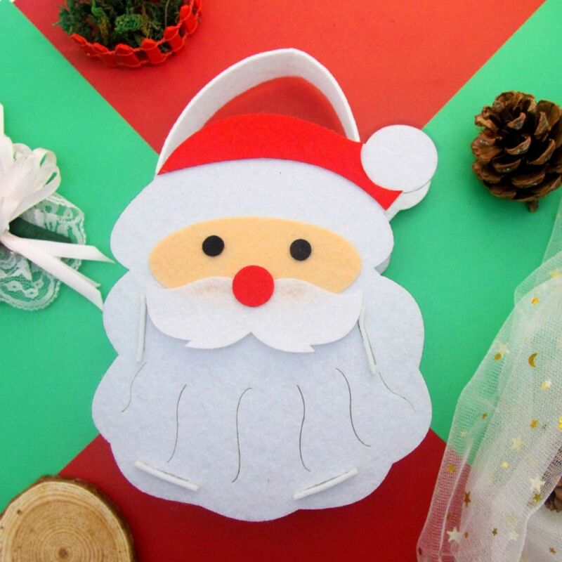 كيس حلوى الكريسماس غير منسوج تصنعه بنفسك ، هدية رجل الثلج ، ديكور منزل لعبة ، حقيبة يد أيل محمولة ، هدية عيد الميلاد