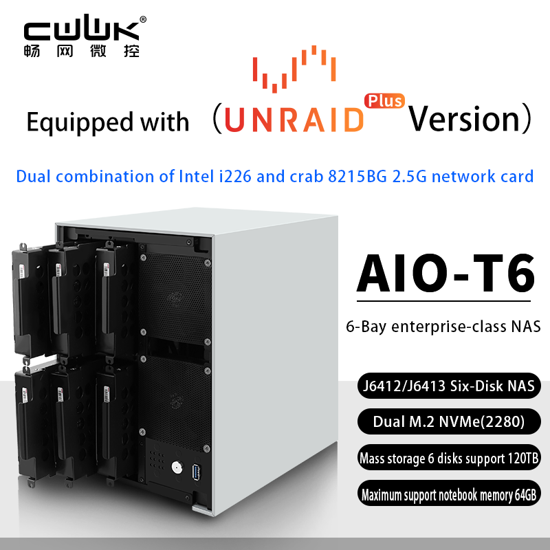 بطاقة شبكة J6412/J6413 NAS/6 SATA/Dual M.2/ITX/i226-V