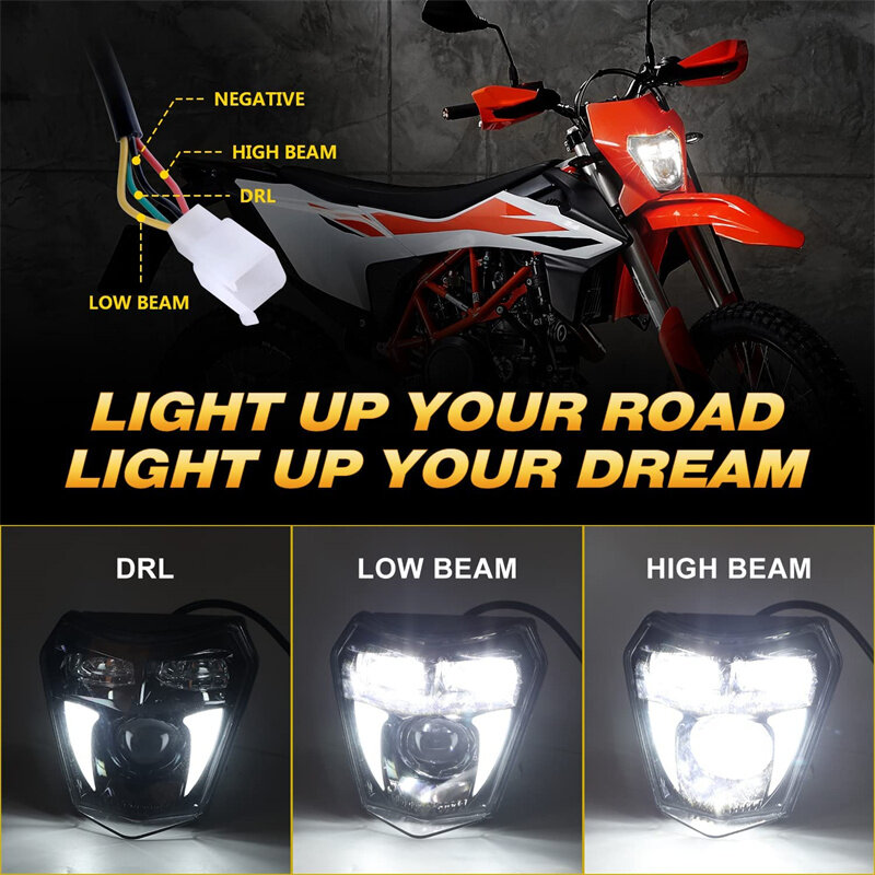 دراجة نارية المصباح جهاز عرض (بروجكتور) ليد كشافات Supermoto هدية ل KTM EXC SX SXF SXS XC XCF XCW الترابية الدراجة إندورو الصمام العلوي