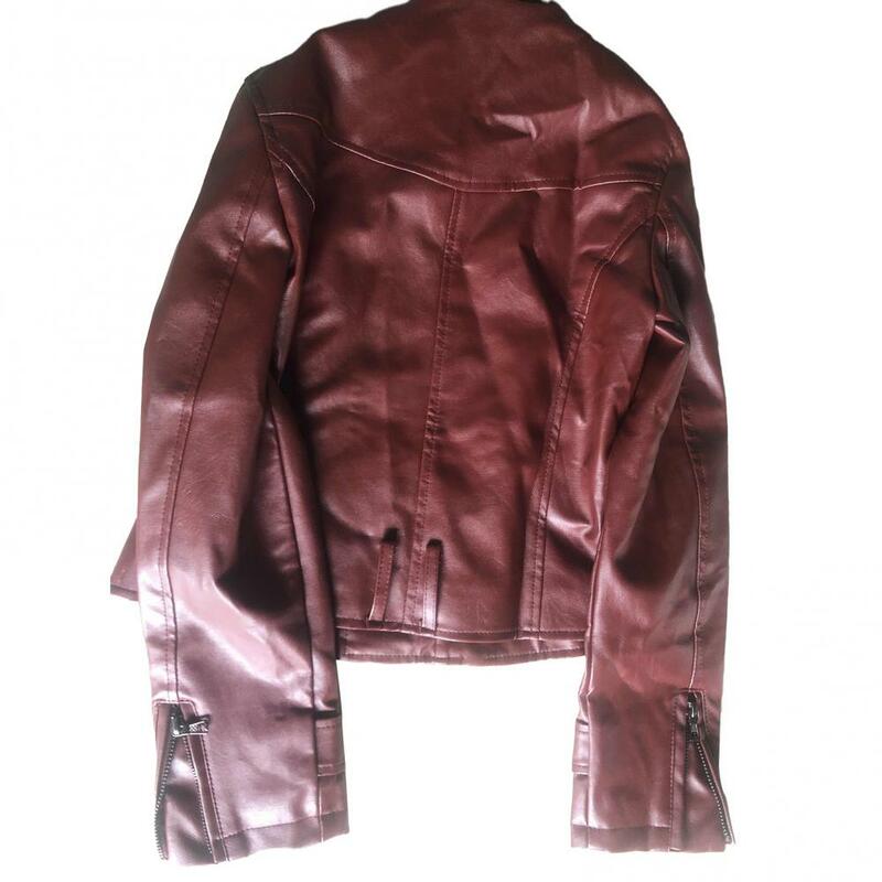 بولي Jacket سترة جلدية مع سستة للنساء ، معطف فو الإناث ، سترة قصيرة ، ضئيلة ، حجم كبير ، باردة ، أسود ، الحلو ، الخريف
