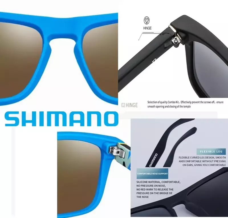 Shimano-نظارات شمسية مستقطبة للرجال والنساء ، حماية UV400 ، في الهواء الطلق ، الصيد ، الصيد ، القيادة ، الدراجة ، صندوق اختياري