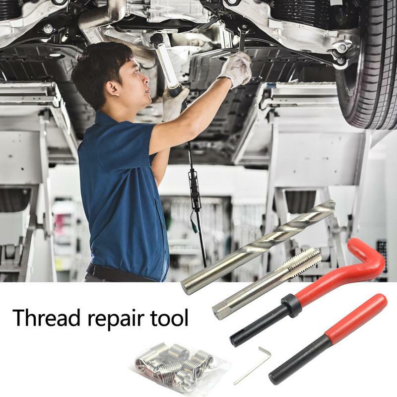 مجموعة أدوات إصلاح الموضوع السيارات ، طقم إصلاح هيليكويل ، استعادة أدوات المواضيع التالفة ، متري M12 ، 15 قطعة