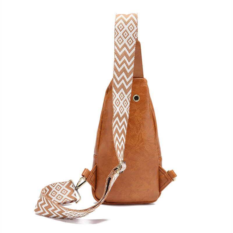 حقيبة خصر بتصميم بوهيمي عتيق للنساء ، حقيبة كروس أحادية اللون ، حقيبة صدر عصرية غير رسمية