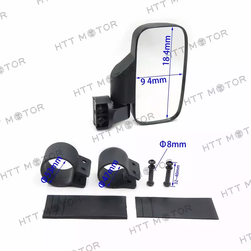 مجموعة مرآة الرؤية الجانبية UTV ، تأثير كبير ، كسر ، قفص محدب 1 5 8-2 "، شحن مجاني