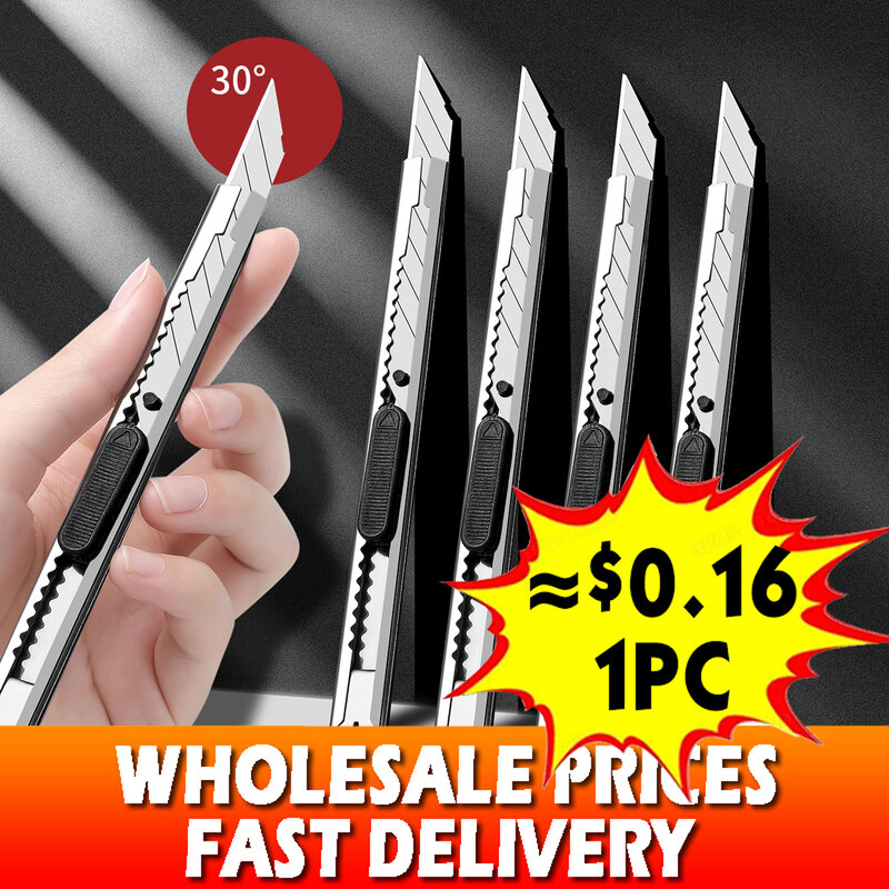 200pcs/set Wholesale Utility Knife High Quality Sharp Utility Art Paper Cut Model DIY Office School Supplies Stationery Tools