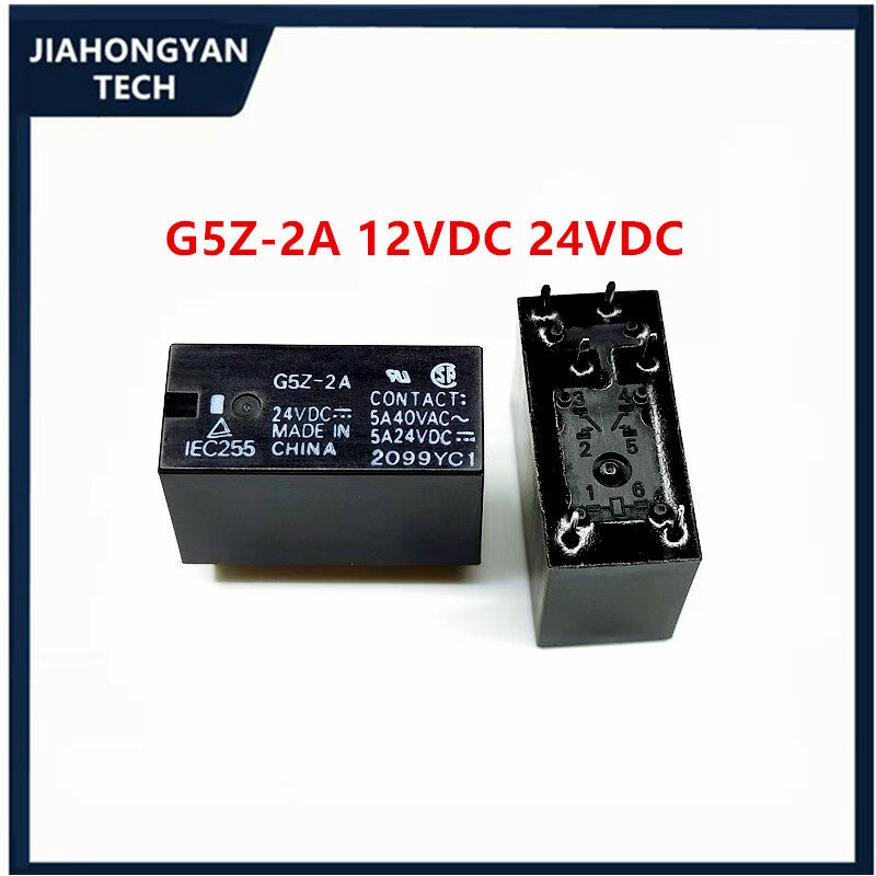 التتابع الأصلي ، G5Z-2A ، 12VDC 24VDC ، 6 دبوس ، 5A ، DC12 ، 24 فولت ، 5 قطعة