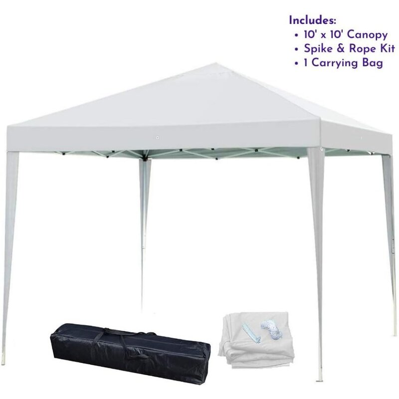 شرفة خيمة بأرجل مرتدية ، مظلة ، أبيض ، 10 × 10 بوصة