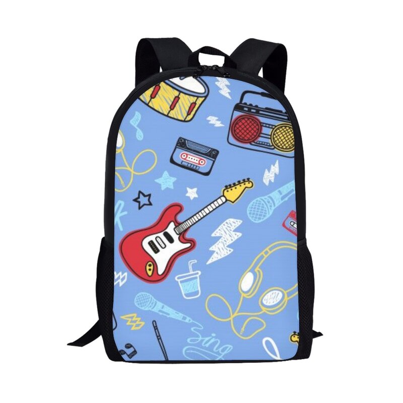 الكرتون تصميم آلة موسيقية على ظهره للمراهقين ، حقيبة مدرسية الطالب ، على ظهره اليومية غير رسمية ، حقيبة الكتب ، حقيبة تخزين السفر ، الأولاد ، الفتيات