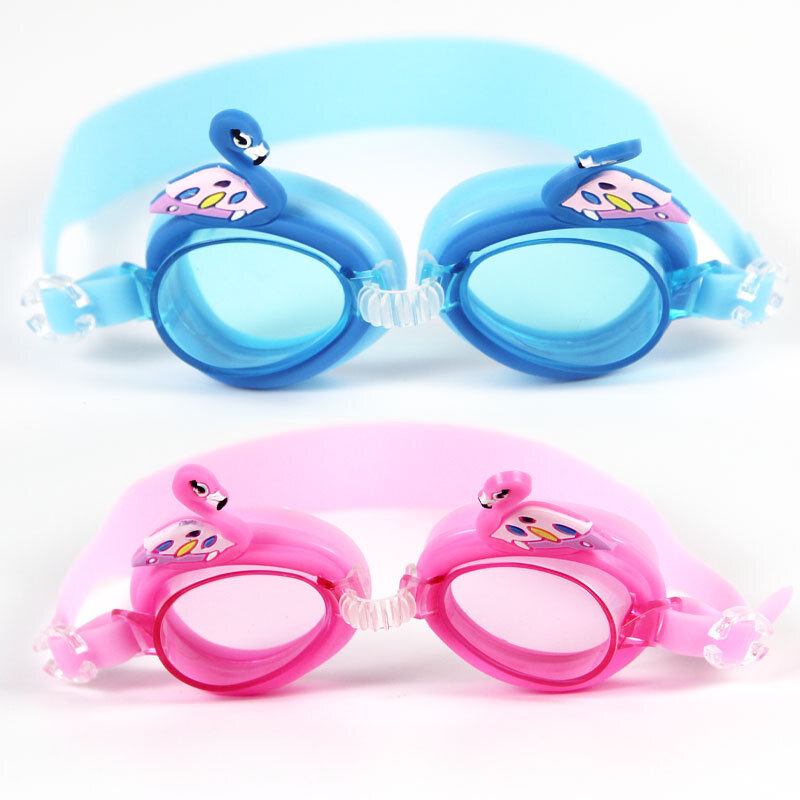الوردي الأسماك الصغيرة الكرتون الأطفال نظارات السباحة الرجال والفتيات الأطفال طفل مقاوم للماء مكافحة الضباب HD Crab نظارات السباحة