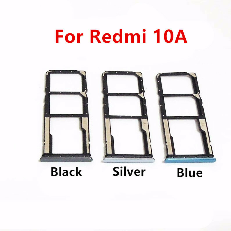 10 قطعة سيم بطاقات محولات ل شاومي Redmi 10A المزدوج صينية المقبس فتحة حامل رقاقة درج استبدال إصلاح الإسكان أجزاء