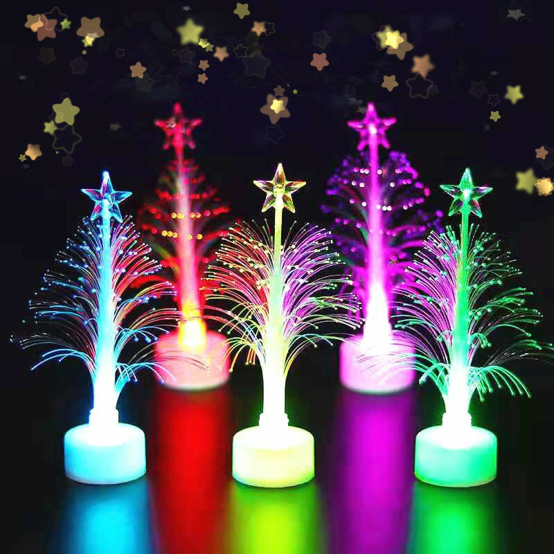 الملونة الألياف البصرية شجرة عيد الميلاد LED مصباح ، ضوء متغير اللون ، زينة حفلات للمنزل ، هدية السنة الجديدة