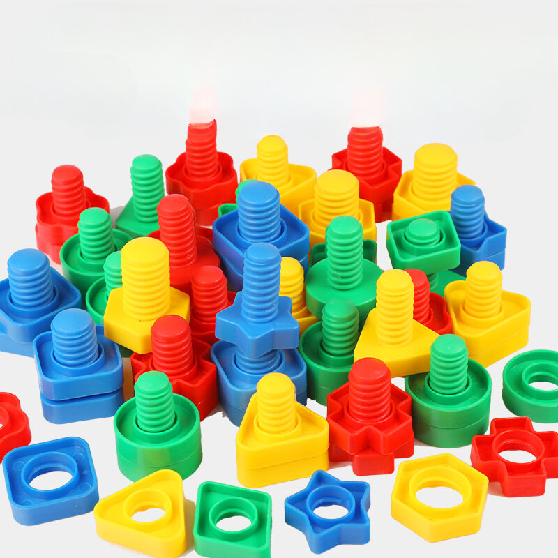 كتل بناء بلاستيكية لولبية للأطفال ، شكل صامولة ، ألعاب تعليمية ، نماذج مقياس مونتيسوري ، 8 مجموعة ، هدية