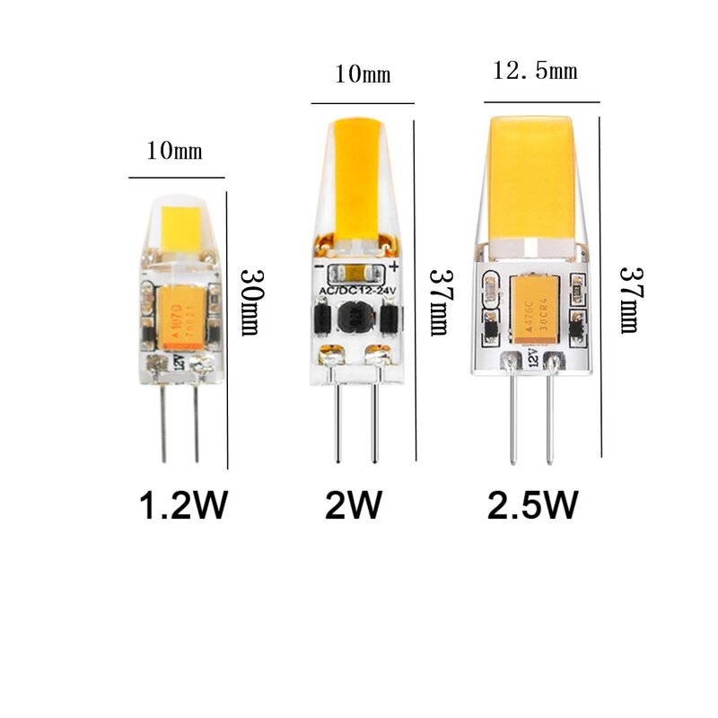 مصباح LED صغير G4 تيار متردد/تيار مستمر 12 فولت طاقة منخفضة 1.2 واط 1.4 واط 2 واط 3 واط كفاءة عالية ستروب مجاني لثريا كريستال مطبخ دراسة المرحاض