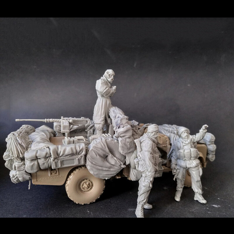 مجموعة أدوات تجميع نماذج مجسمة مصنوعة من الراتنج مصبوبة بالقالب من 2 جندي غير مطلي بشحن مجاني لعام 1/35