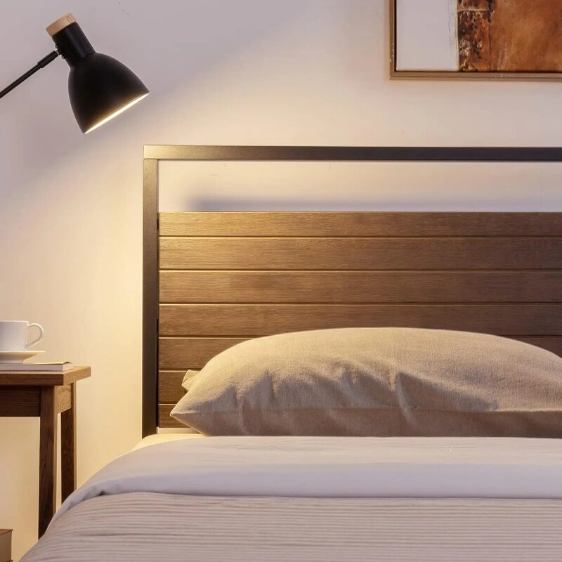 إطار سرير من ZINUS Suzuki-Bamboo ومنصة معدنية ، 37 بوصة ، هيكل من الفولاذ الصلب ، لا حاجة إلى زنبرك ، دعامة شريحة خشبية