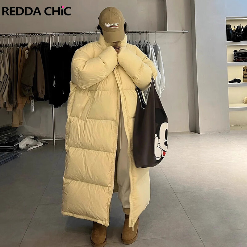 REDDACHiC-المرأة الياقة المدورة طويلة أسفل معطف ، سترات دافئة سميكة ، ديمي الموسم سترة ، Dongdaemun الكورية عادية ، المرأة البخاخ ملابس خارجية ، الشتاء