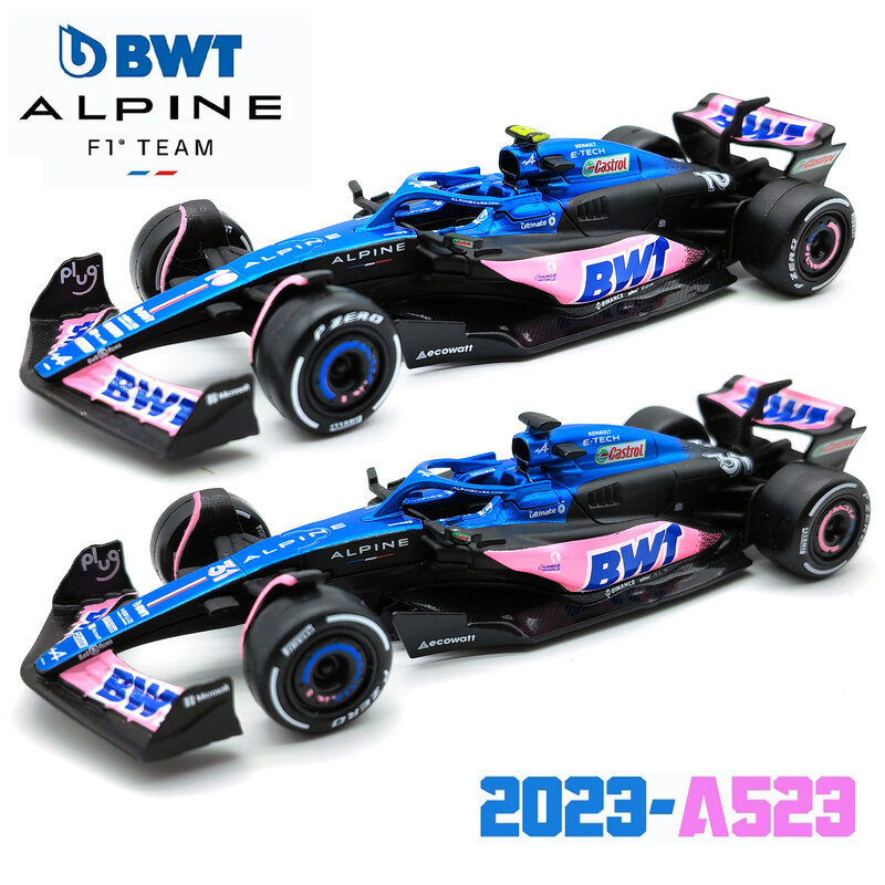 Bburago-F1 سباق الفورمولا سيارة ، 1:43 BWT جبال الألب 2023 A523 #10 #31 ، ثابت محاكاة دييكاست سبيكة نموذج سيارة