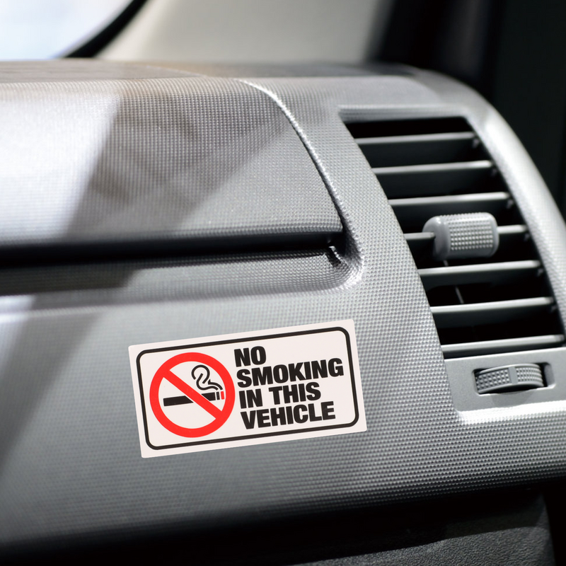 ملصقات ممنوع التدخين للسيارة ، ملصقات تحذيرية ، صفيحة نحاسية لصائق ، داخل لافتة السيارة ، هذا ، 6 من من الخارج