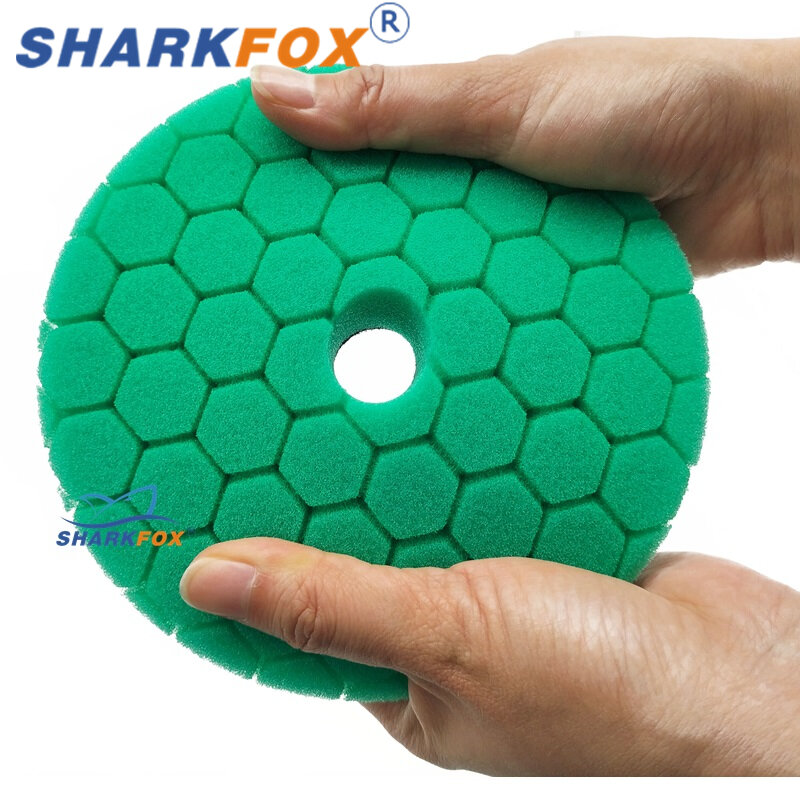 Sharkfox-قرص تلميع للسيارة ، وسادات التلميع ، ذاتية اللصق ، الصبح ، رغوة ألمانيا ، وسادة تلميع لـ DA ، RO ، 3 "، 5" ، 6"