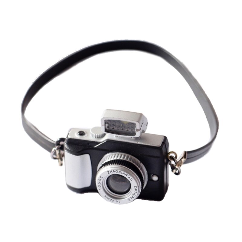 كاميرا مصغرة ريترو للتصوير الفوتوغرافي للرضع 1/12 نموذج كاميرا صغيرة لبيت الدمى