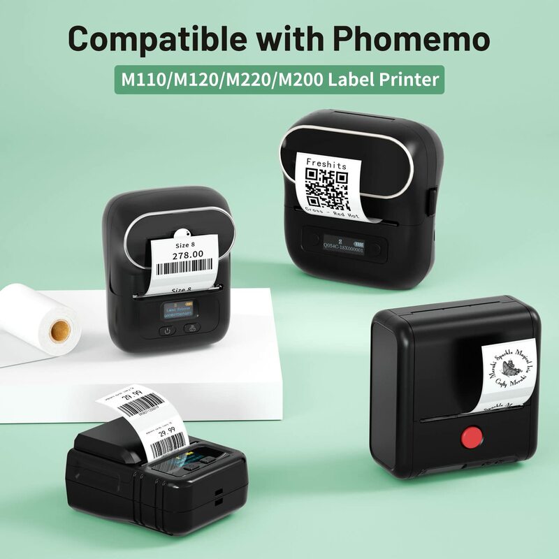 Phomemo-ملصق حراري متعدد الأغراض ، ورقة صانع الملصقات للطابعة ، الشركات الصغيرة ، M110 ، M221 ، M200 ، M220
