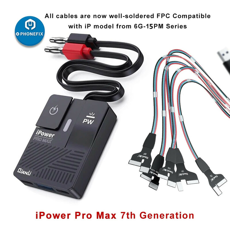 كابل اختبار QIANLI-iPower Pro Max ، حذاء تنشيط الهاتف المحمول ، سلك FPC لهاتف iPhone 6-15 Pro Max ، محاكاة بيانات البطارية