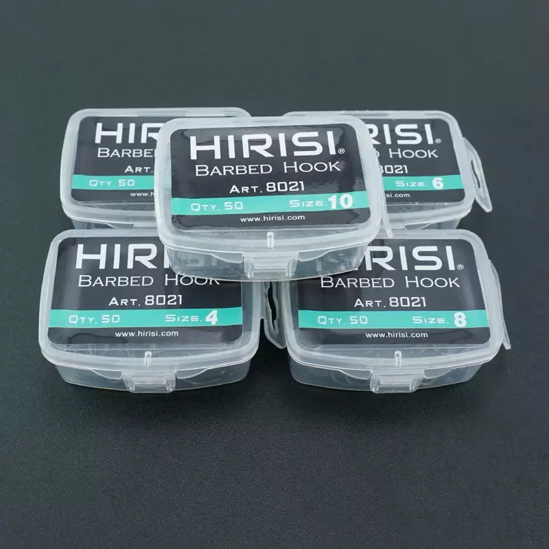 Hirisi-خطاف سمك شائك من الفولاذ المقاوم للصدأ ، مغطى بـ PTFE ، إكسسوارات صيد عالية ، كربون ، أو عين ، أو 50