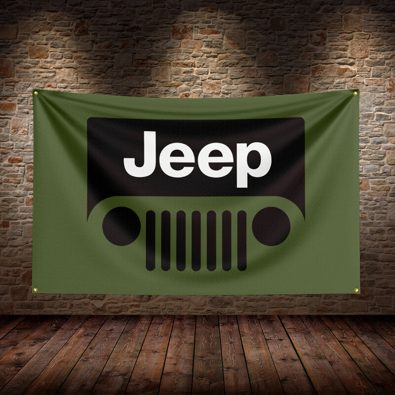 علم سيارة J-Jeepps بوليستر ، مطبوع ، غرفة ، ديكور جراج ، 3 × 5 قدم