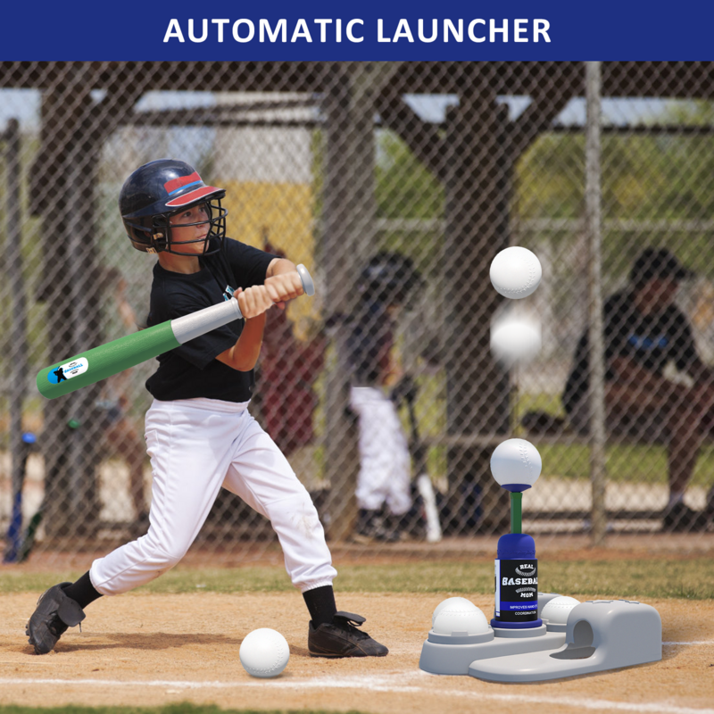 لعبة كرة بيسبول للأولاد والبنات ألعاب قابلة للتعديل آليا لعبة كرة البيسبول مجموعة ألعاب للأطفال 3-10 سنوات من العمر هدية