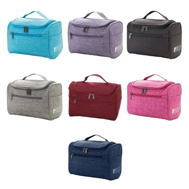 حقيبة مكياج محمولة للنساء والرجال مزودة بسحاب لأدوات الزينة، حقيبة تنظيم مريحة، سعة كبيرة، حقيبة مستحضرات تجميل متعددة