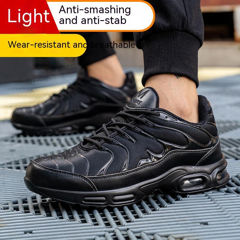 أحذية عمل رجالية من الصلب تسمح بتنفس القدم ، أحذية السلامة المضادة للسحق ، أحذية رياضية للذكور ، الأحذية
