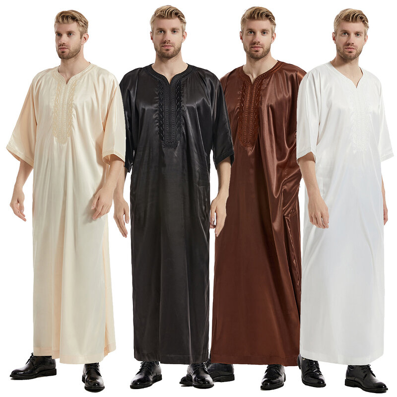 ملابس إسلامية رجالية من Jubba Thobe ملابس إسلامية رجالية رمضانية فستان عباية طويل رداء سعودي ملابس مسلمة قفطان جوبه دبي